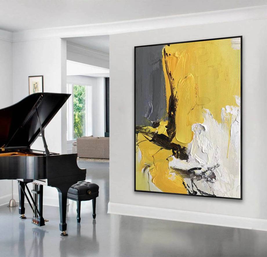 Contemporary Grey Abstract Canvas Artwork OY2BI wall art